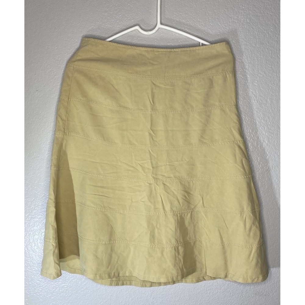 The Limited 100% Silk Beige A-Line Skirt Size 6, Length‎ 24"
